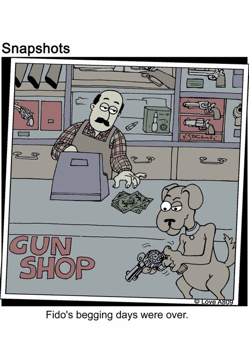 Fido's begging days were over.