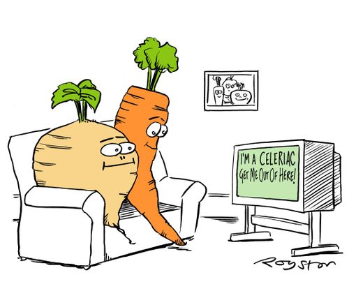 Vegetables watch a TV show called 'I'm a Celeriac ??" Get Me Out of Here!'