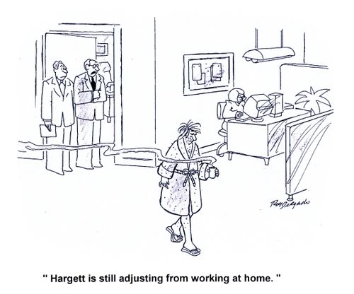 'Hargett is still adjusting from working at home.'