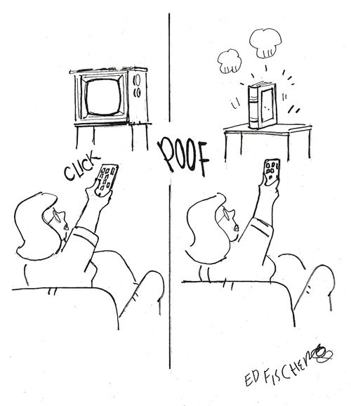 Changing TV into book.