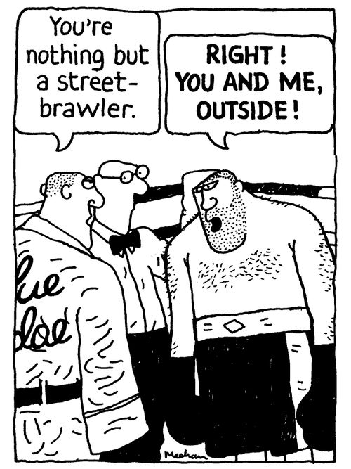 'You're nothing but a street brawler!'