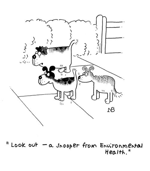 'Look out - a snooper from Environmental Health.'