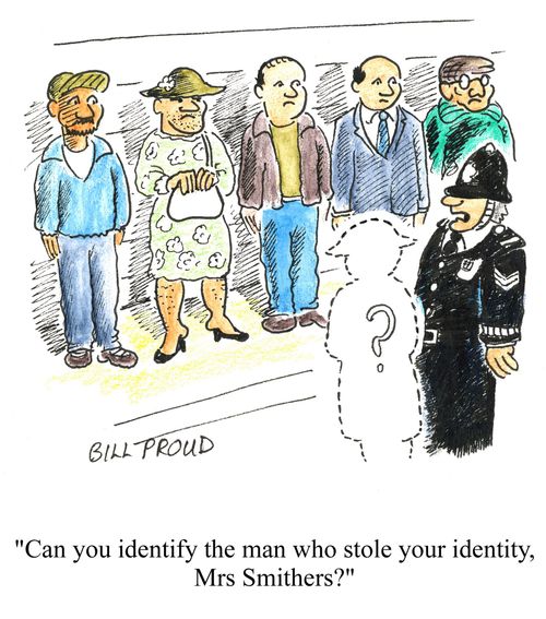 'Can you identify the man who stole your identity, Mrs Smithers?'