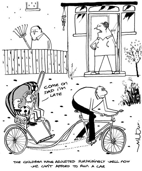'The children have adjusted surprisingly well now we can't afford to run a car.'
