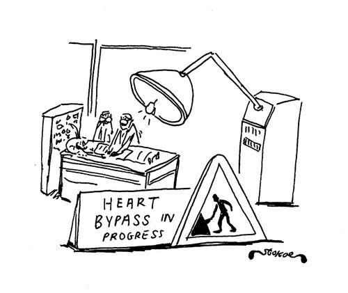 Heart bypass in progress.