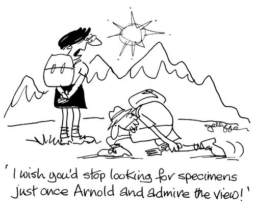 'I wish you'd stop looking for specimens just once Arnold and admire the view!'