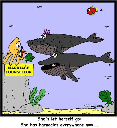 'She's left herself go: She has barnacles everywhere now...'