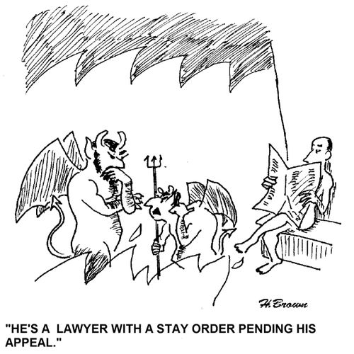 'He's a lawyer with a stay order pending his appeal.'