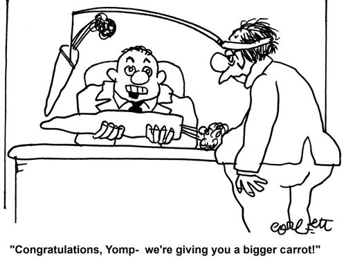 'Congratulations, Yomp - we're giving you a bigger carrot!'