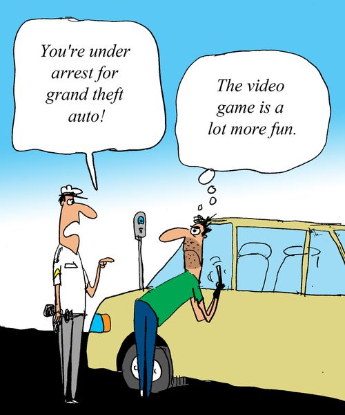 'You're under arrest for grand theft auto.'