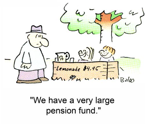 Lemonade $4.95, 'We have a very large pension fund.'
