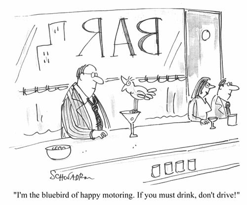 I'm the Bluebird of Happy Motoring. If you must drink, don't drive!