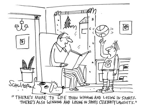 'There's more to life than winning and losing in sports. There's also winning and losing in sports celebrity lawsuits.'