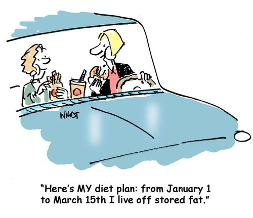 From January 1 I live off stored fat.