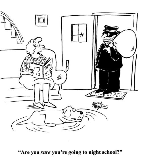 Wife to man: 'Are you sure you're going to night school?'