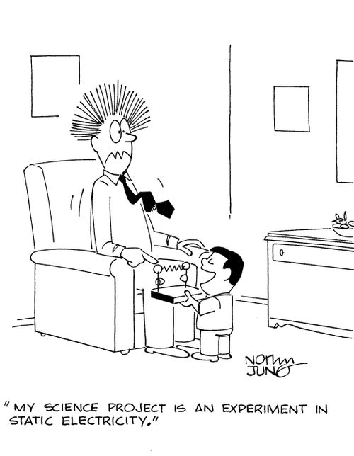 'My science project is an experiment in static electricity.'