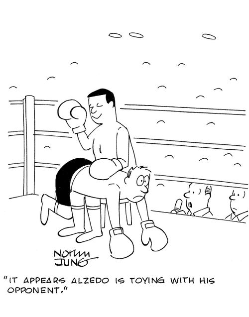 'It appears Alzedo is toying with his opponent.'