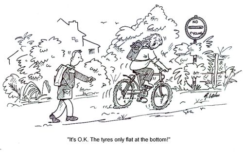 'It's O.K.It's only flat at the bottom!'