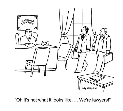'Oh it's not what it looks like... We're lawyers!'