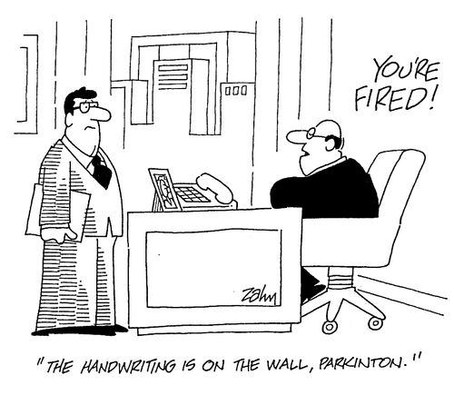 "The handwriting is on the wall, Parkinton."