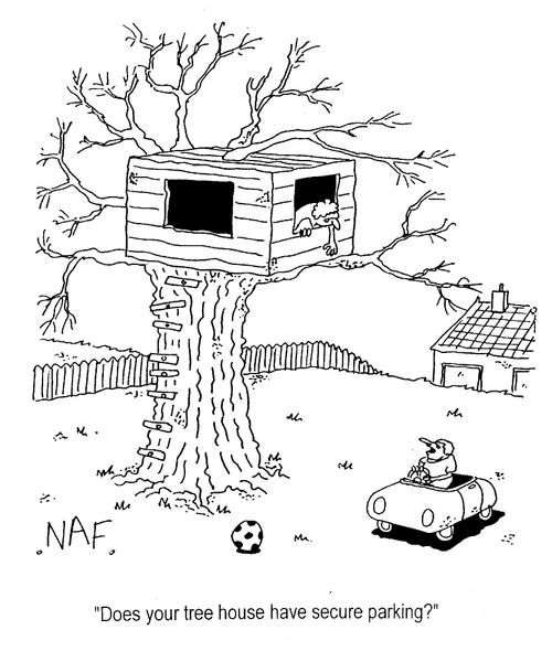 "Does your tree house have secure parking?"