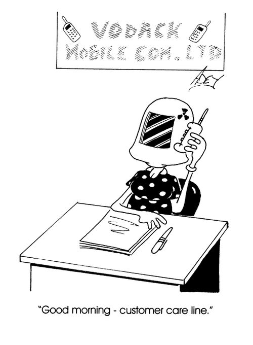 Mobile Phone Company - "Good morning - customer care line."