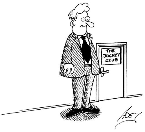 Man too tall to get into Jockey Club