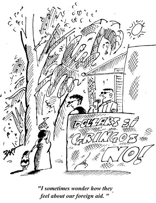 'I sometimes wonder how they feel about our foreign aid.'
