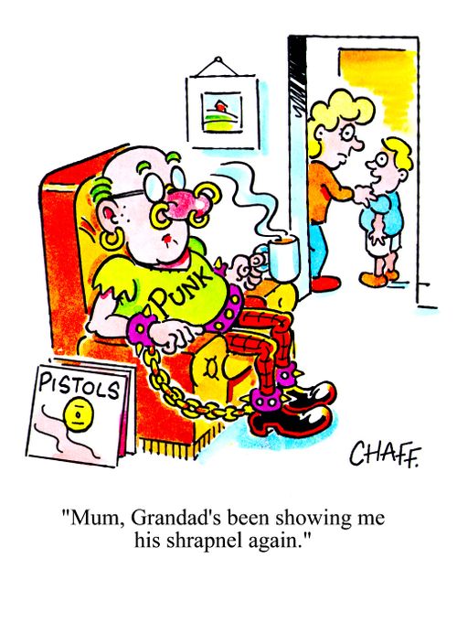 'Mum, Grandad's been showing me his shrapnel again.'