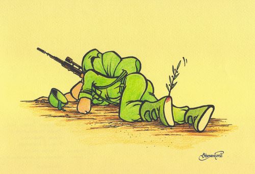 Achilles' heel (olive branch).