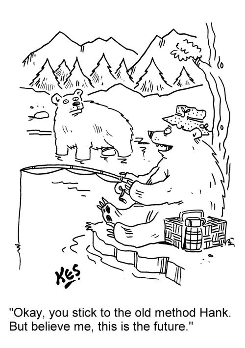 'Okay, you stick to the old method Hank. But believe me, this is the future.'