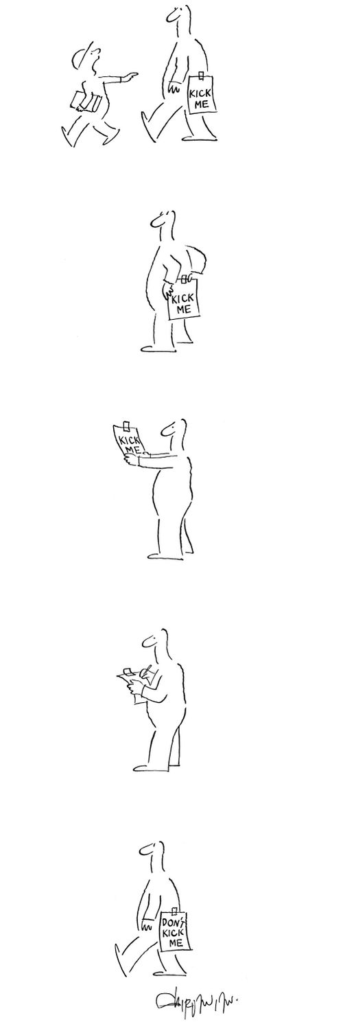 Kick me! / Don't kick me!