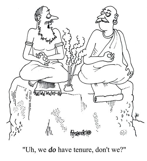 'Uh, we do have tenure, don't well?