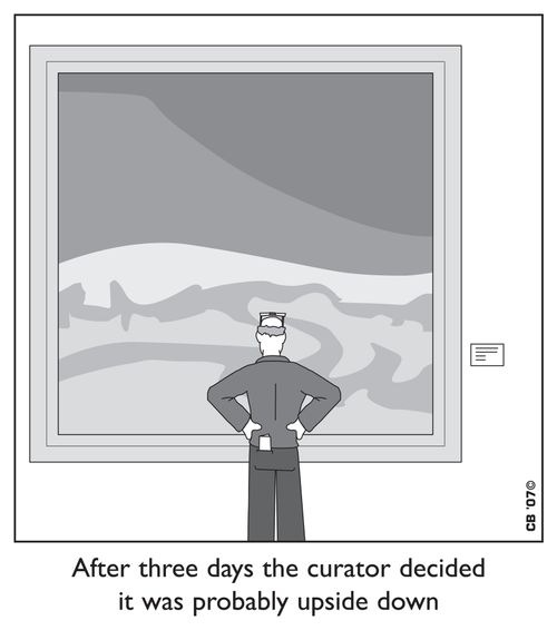 After three days the curator decided it was probably upside down.