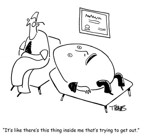 Humpty Dumpty to psychiatrist: 'It's like there's this thing inside me that's trying to get out.'