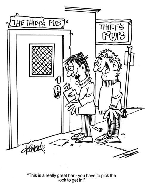'This is a really great bar - you have to pick the locks to get in!'