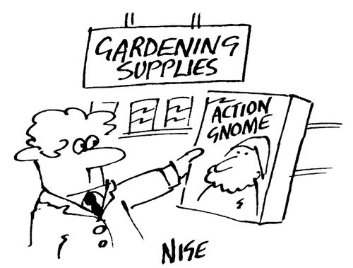 Gardening store selling Action-Gnome.