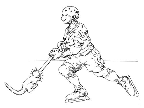 101 uses of a dead cat: ice hockey stick.