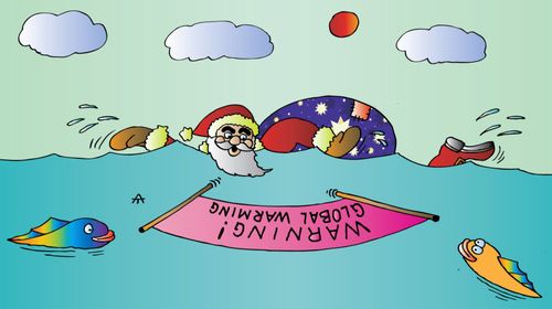 Santa Claus Falls Victim to Global Warming