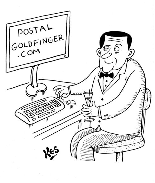 Agent logs onto postal goldfinger site.