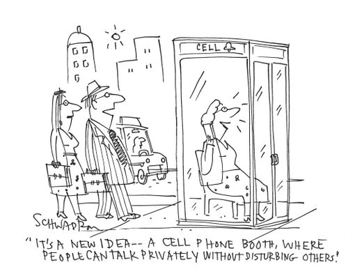 'It's a new idea - a cell phone booth, where people can talk privately without disturbing others.'