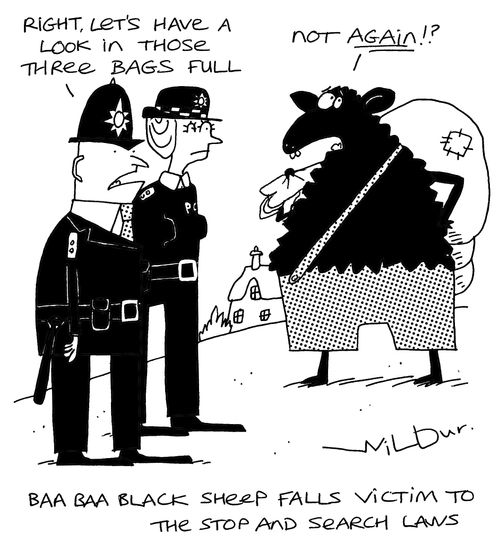 'Baa Baa Black Sheep falls victim to the stop and search laws.'