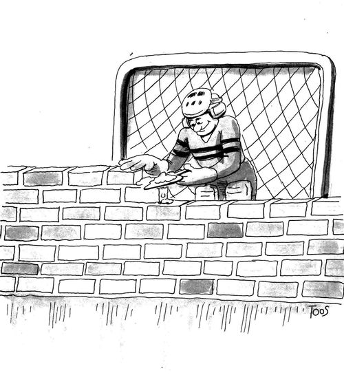Protecting the goal.