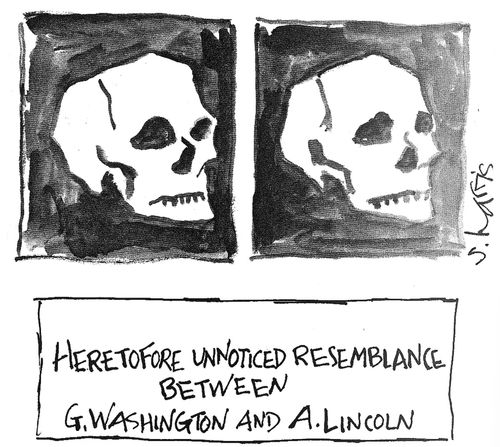 'Heretofore unnoticed resemblance between G. Washington and A. Lincoln'