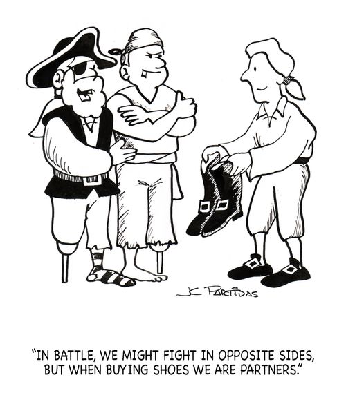 'In battle, we might fight in opposite sides, but when buying shoes we are partners.'
