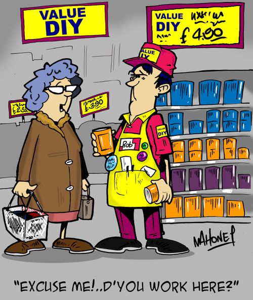 'Excuse me!..D'you work here?'