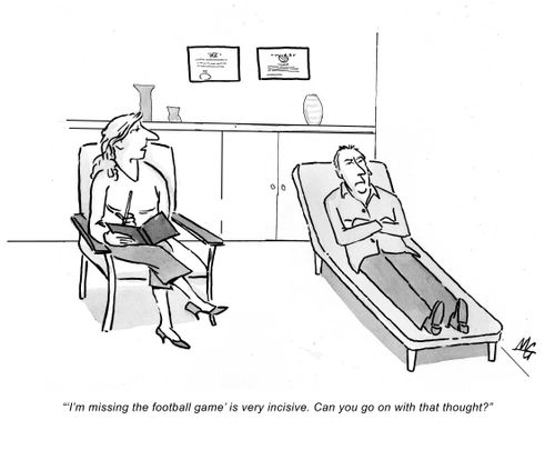 ''I'm missing the football game' is very incisive. Can you go on with that thought.'