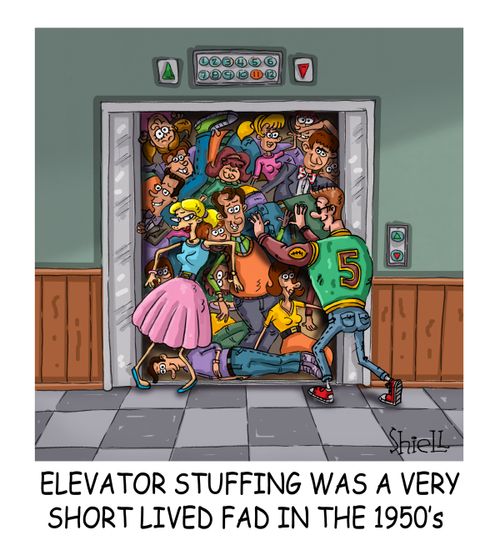 Elevator Stuffing Was A Very Short Lived Fad In The 1950s,