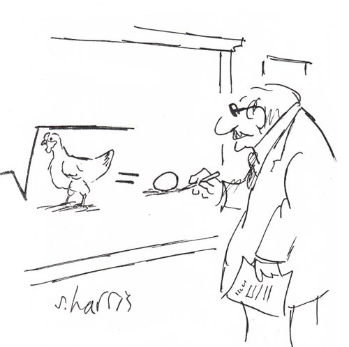 Square root of chicken is egg.