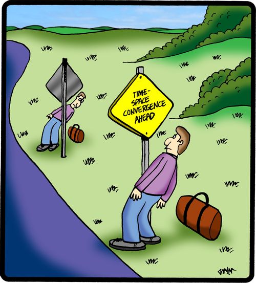 Time-space convergence ahead.
